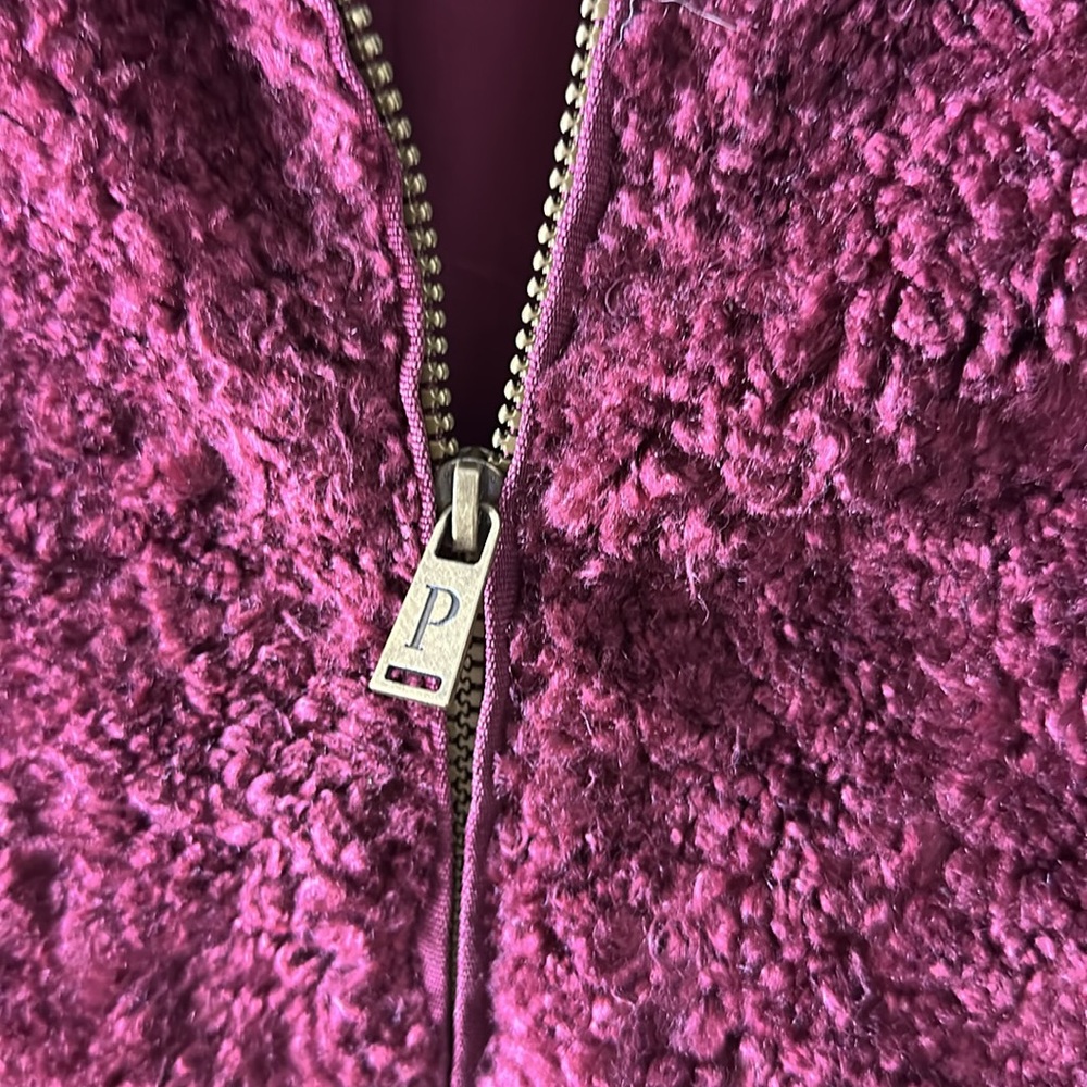 Pendleton Burgundy Sherpa Wool Blend Full Zip Jacket - Picture 4 of 12